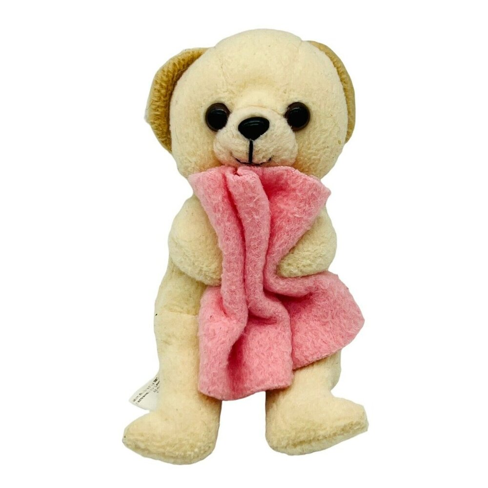 Snuggle Mini Teddy Bear Holding Pink Lovee‎ Blanket Fabric Softener Lever